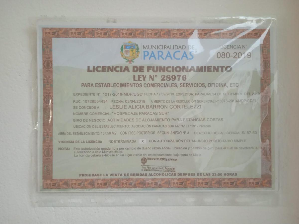 Hospedaje Paracas Sur 外观 照片